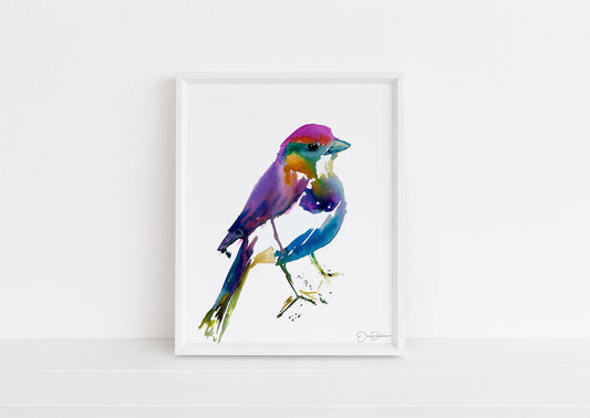 Watercolor Bird Instant Download  |  "Ren the Bird" by Jess Buhman, Printable 8" x 10" Watercolor Art, Digital Print, Print at Home