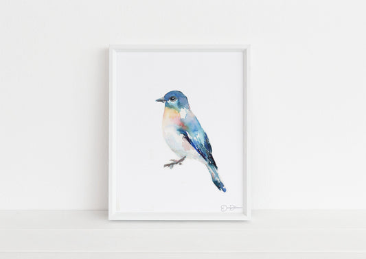 Watercolor Bluebird Print | "Bluebird of Happiness" by Jessica Buhman, Multiple Sizes, Select Your Size, Watercolor Bird, Abstract Bird Art