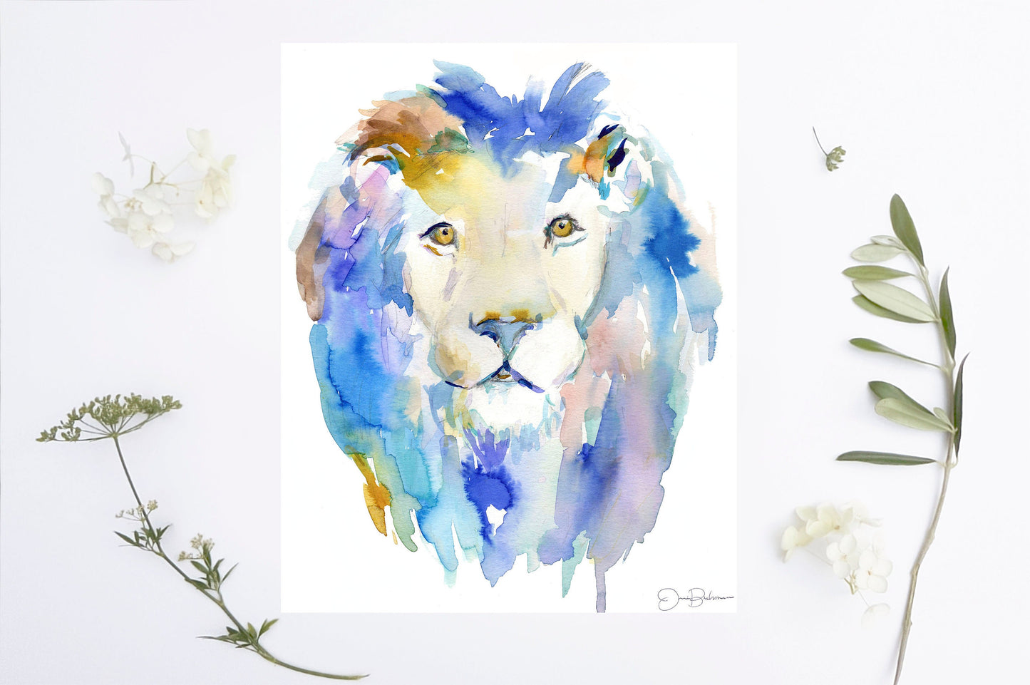 Lion Watercolor Digital Download Print  | "In Like a Lion" by Jess Buhman, Instant Download, Digital File, Nursery Decor