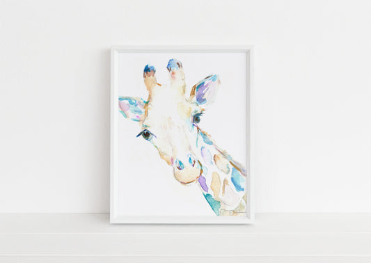 Watercolor Giraffe Print Instant Download | "George the Giraffe" by Jess Buhman, 8" x 10" Digital File, Print at Home, Nursery Decor