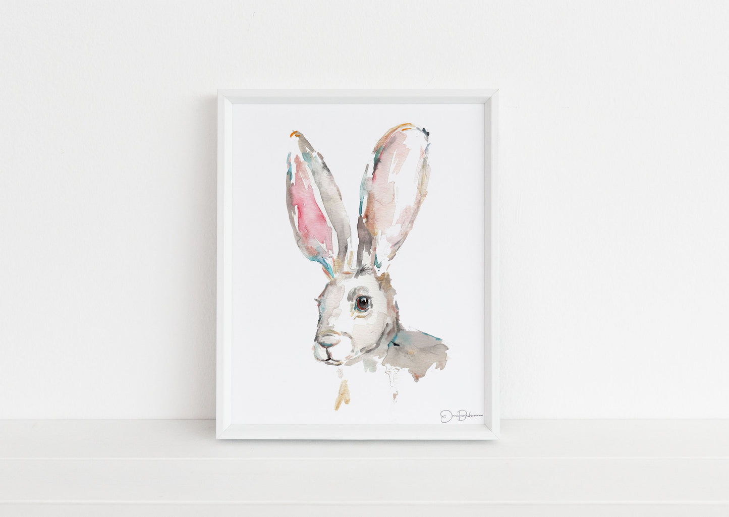 Bunny Print Digital Download | "Jackrabbit" by Jess Buhman, Instant Download, Print at Home, Watercolor Animal, Nursery Art