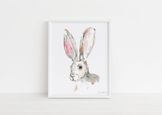 Bunny Print Digital Download | "Jackrabbit" by Jess Buhman, Instant Download, Print at Home, Watercolor Animal, Nursery Art