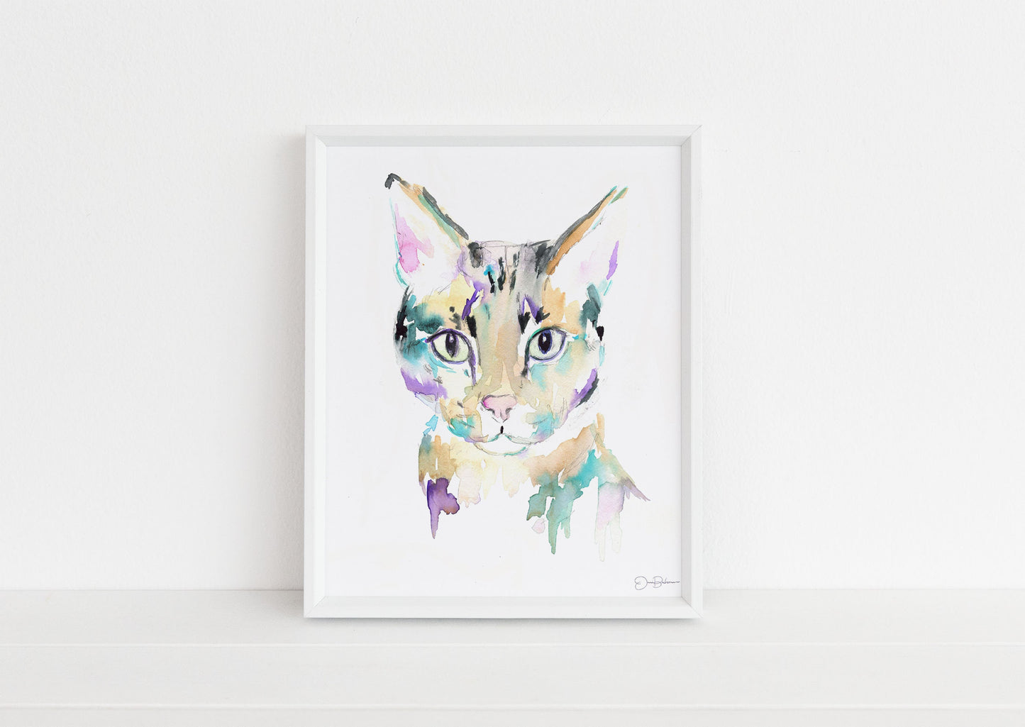 Savannah Cat Watercolor Print  | "Savannah" by Jess Buhman, Multiple Sizes, Select Your Size, Tabby Cat Painting, Nursery Art