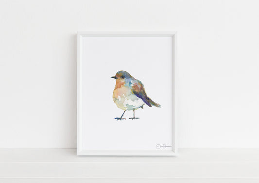 Watercolor Bird Instant Download  |  "English Robin" by Jess Buhman, Printable 8" x 10" Watercolor Art, Digital Print, Print at Home
