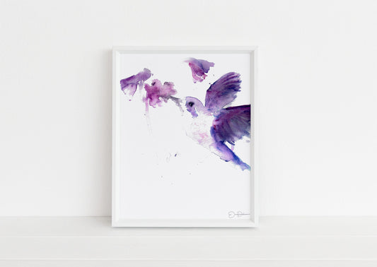 Hummingbird Watercolor Painting Print | "Josie the Hummingbird" by Jess Buhman, Multiple Sizes, Select Your Size, Bird Painting, Bird Art