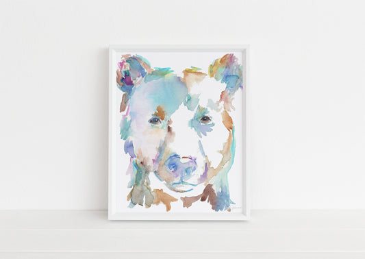 Bear Watercolor Portrait Print | "Barnaby the Bear" by Jess Buhman, Multiple Sizes, Select Your Size,  Nursery Art, Woodland Art