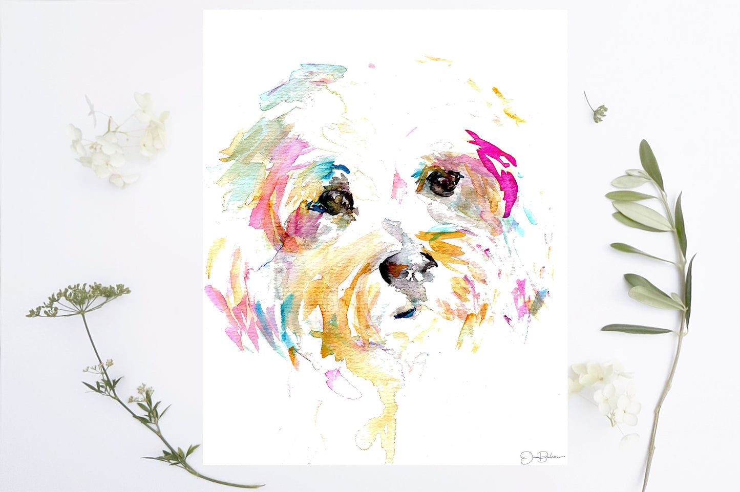 Dog Watercolor Instant Download | "Mrs. Sophie" by Jess Buhman, 8" x 10" Digital File, Print At Home, Dog Portrait, Watercolor Terrier