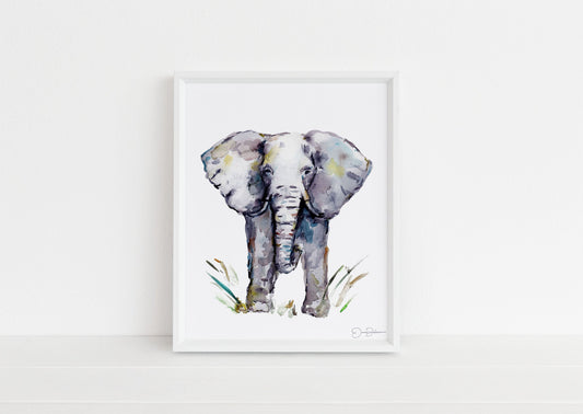 Elephant Watercolor Digital Download | "Cornelius" by Jess Buhman, Instant Download, Print at Home, Elephant Painting, Nursery Art
