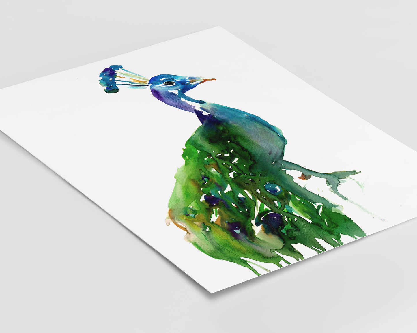 Peacock Watercolor Print | "Priscilla the Peacock" by Jess Buhman, Multiple Sizes, Wall Art, Bird Painting, Home Decor, Choose Your Size