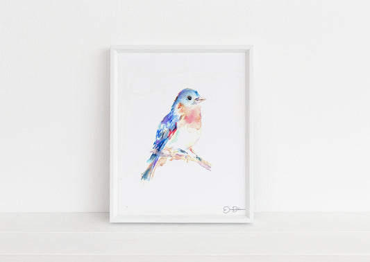 Watercolor Bird Instant Download  |  "Bluebird" by Jess Buhman, Printable 8" x 10" Watercolor Art, Digital Print, Print at Home