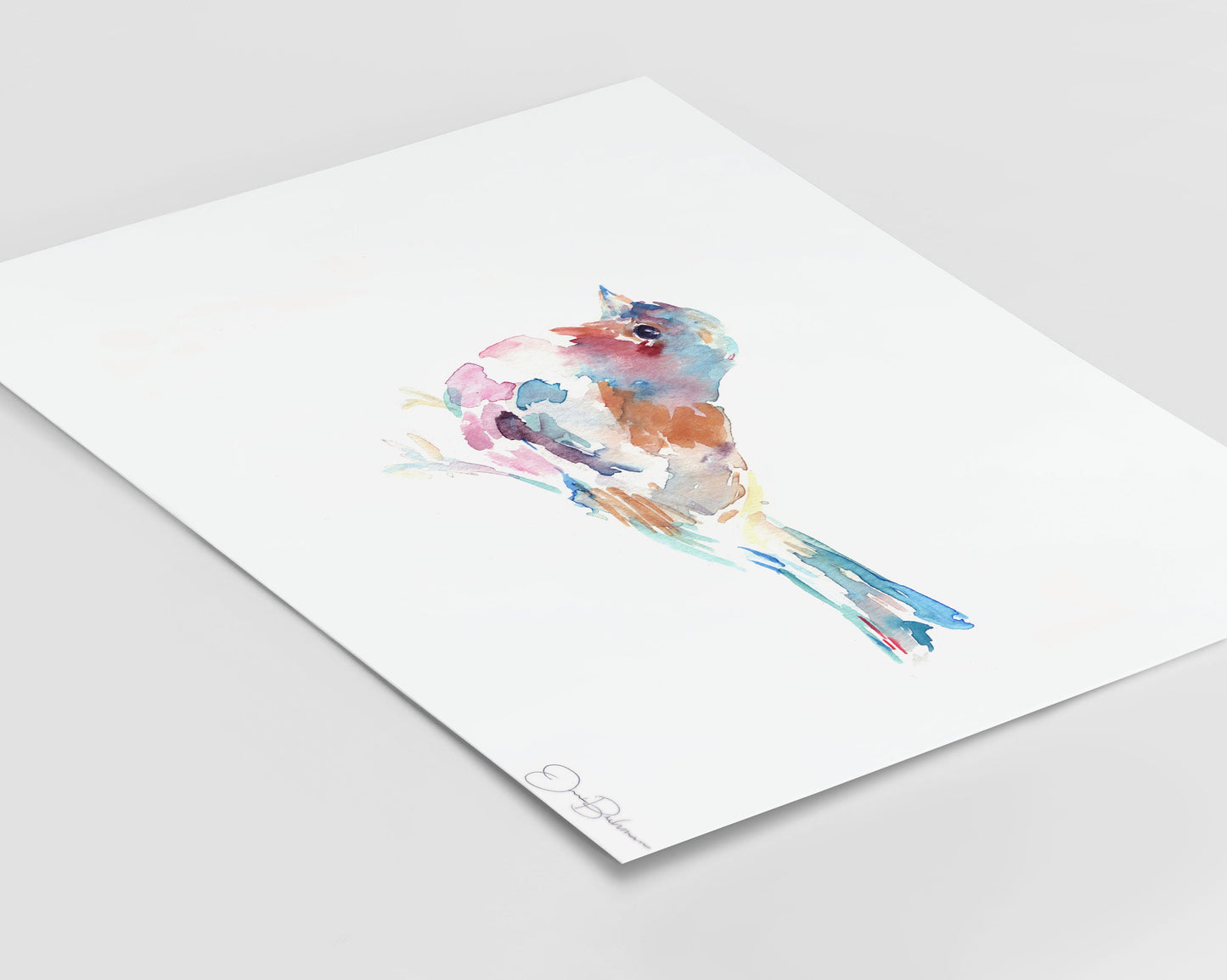 Bird Watercolor Print | "Rudy" by Jess Buhman, Multiple Sizes, Wall Art, Home Decor, Colorful Bird Painting