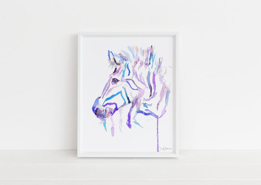 Zebra Watercolor Print | "Zebra" by Jess Buhman, Multiple Sizes, Select Your Size,  Zebra Print, Zoo Animal Art, Safari Art, Nursery Art