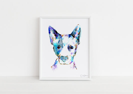 Blue Heeler Watercolor Print Instant Download | "Blue" by Jess Buhman, 8" x 10" Digital File, Print at Home, Dog Lover Gift