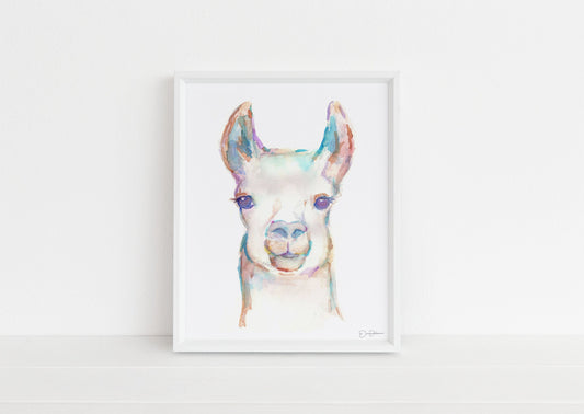 Watercolor Llama Print Instant Download | "Lleonard the Llama" by Jess Buhman, 8" x 10" Digital File, Print at Home, Nursery Decor