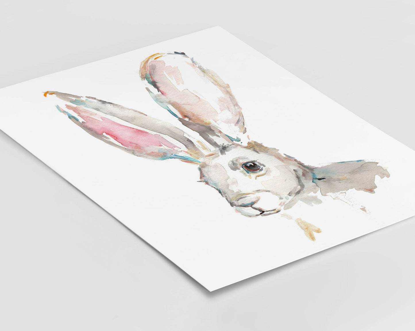 Bunny Print Digital Download | "Jackrabbit" by Jess Buhman, Instant Download, Print at Home, Watercolor Animal, Nursery Art
