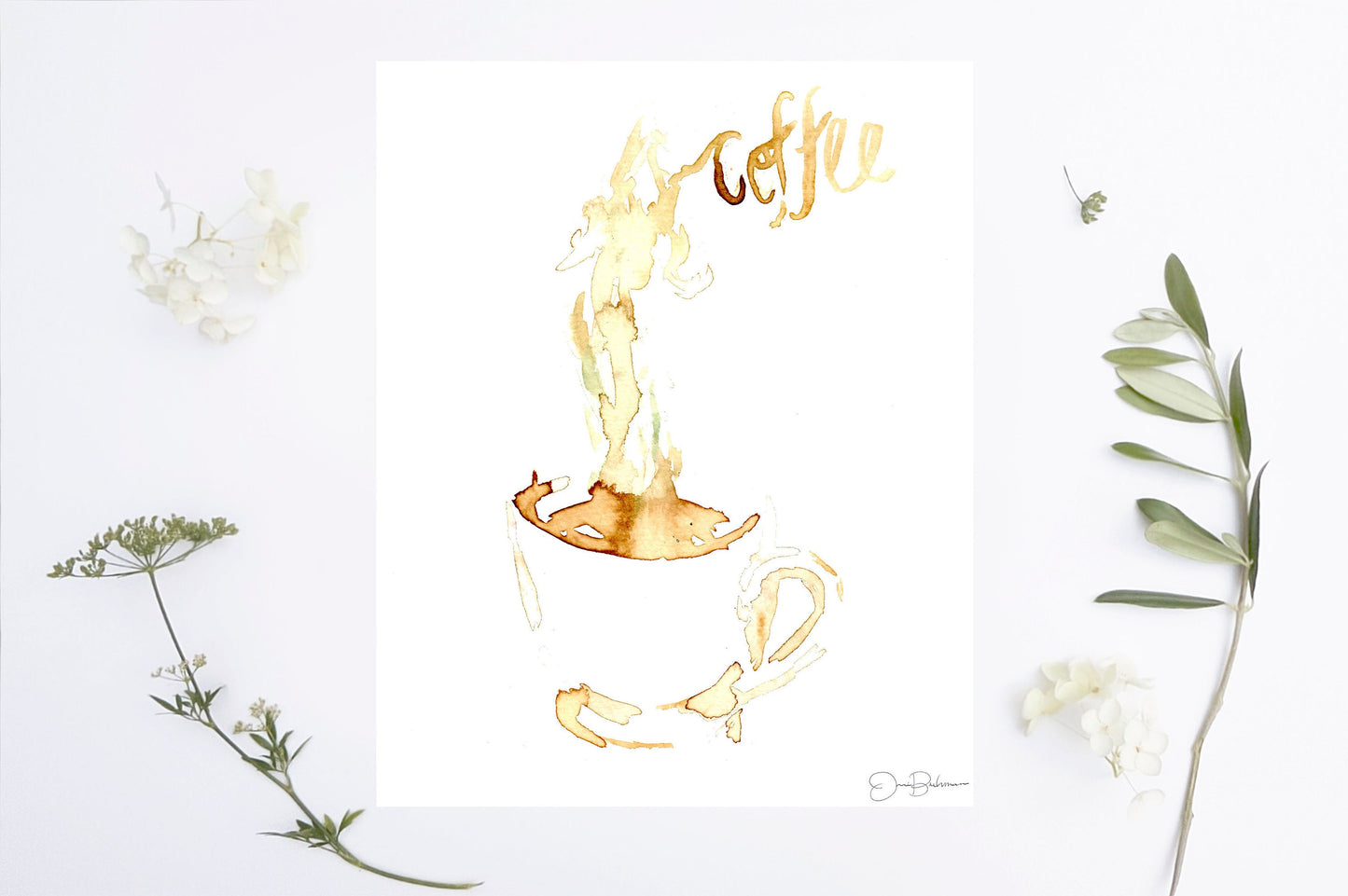 Coffee Watercolor Print | "Coffee" by Jess Buhman, Multiple Sizes, Select Your Size, Coffee Lover Gift, Coffee Painting, Coffee Gift Idea