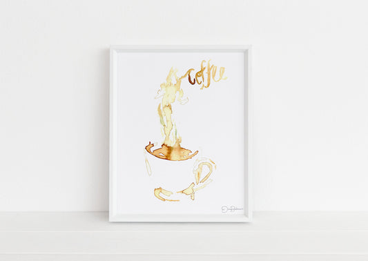 Coffee Watercolor Print | "Coffee" by Jess Buhman, Multiple Sizes, Select Your Size, Coffee Lover Gift, Coffee Painting, Coffee Gift Idea