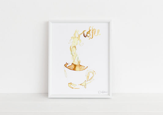 Coffee Print Digital Download  | "Coffee" by Jess Buhman, Instant Download, Print at Home, Watercolor Coffee Art, Coffee Lover Gift