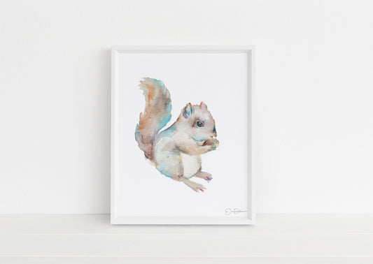 Squirrel Print Digital Download | "Squirrel" by Jess Buhman, Instant Download, Print at Home, Watercolor Animal, Nursery Art