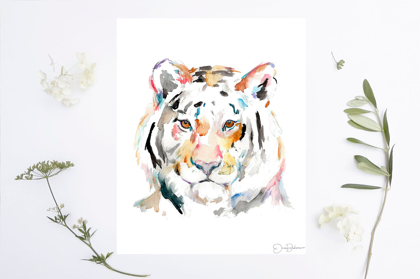 Tiger Watercolor Print  | "Tiger" by Jess Buhman, Multiple Sizes, Select Your Size, Big Cat Painting, Nursery Art