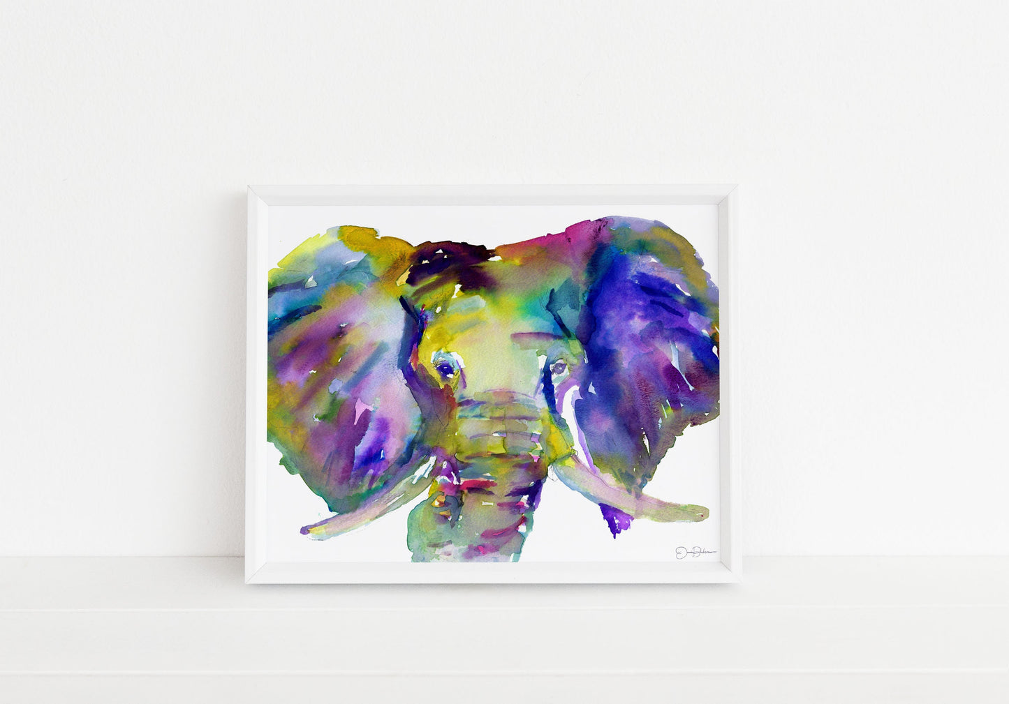 Elephant Watercolor Digital Download | "Ellie" by Jess Buhman, Instant Download, Print at Home, Elephant Painting, Nursery Art