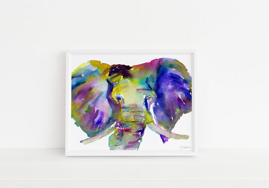Elephant Watercolor Digital Download | "Ellie" by Jess Buhman, Instant Download, Print at Home, Elephant Painting, Nursery Art