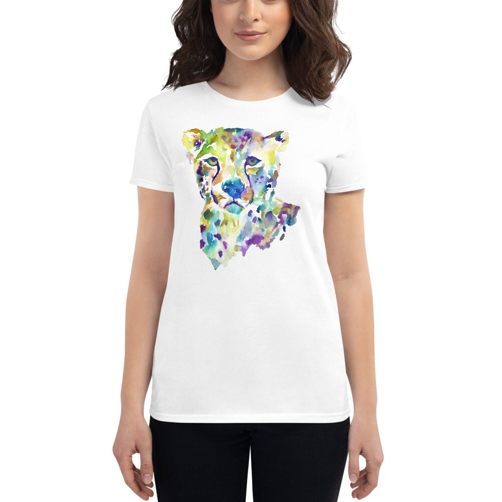Watercolor Cheetah Women's Shirt | "Chester" by Jess Buhman, Unisex, Multiple Sizes, Choose Your Size