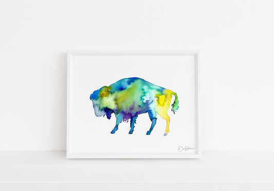Buffalo Watercolor Print  | "Buffalo" by Jess Buhman, Multiple Sizes, Select Your Size,  Southwest Art, Bison Print