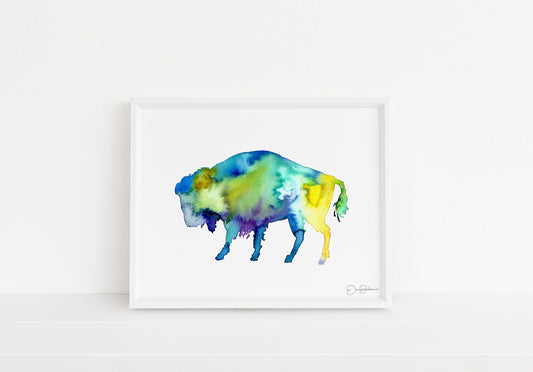 Buffalo Watercolor Digital Download | "Buffalo" by Jess Buhman, Instant Download, Print at Home, Bull Painting, Southwest Art
