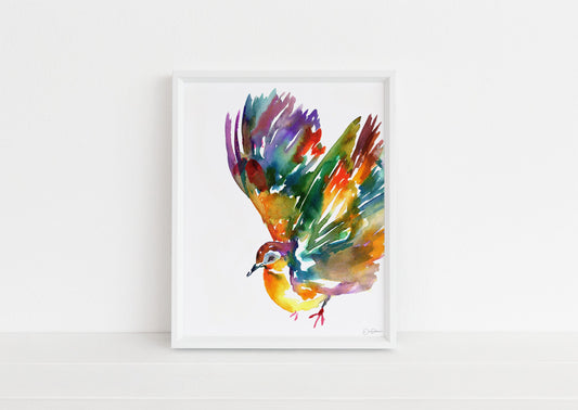 Watercolor Dove Print  | "Felinda Takes Flight" by Jessica Buhman, Multiple Sizes, Dove Art, Watercolor Bird, Bird Art, Dove Painting