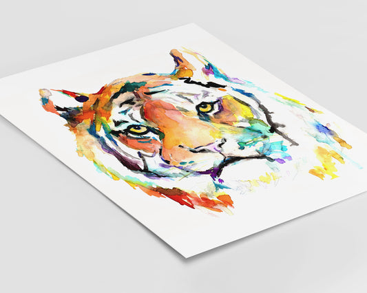 Tiger Watercolor Print | "Tiger Eye" by Jess Buhman, Multiple Sizes, Select Your Size, Tiger Illustration, Big Cat Painting
