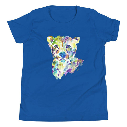 Watercolor Cheetah Kid's T-shirt  | "Chester" By Jess Buhman, Multiple Colors, Multiple Sizes, Youth Short Sleeve T-Shirt