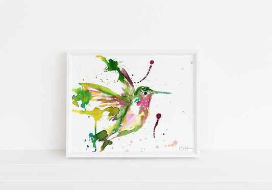 Hummingbird Print | "Hum Away With Me" by Jess Buhman, Digital Download, Print Yourself, Bird Painting, Wall Art, Home Decor