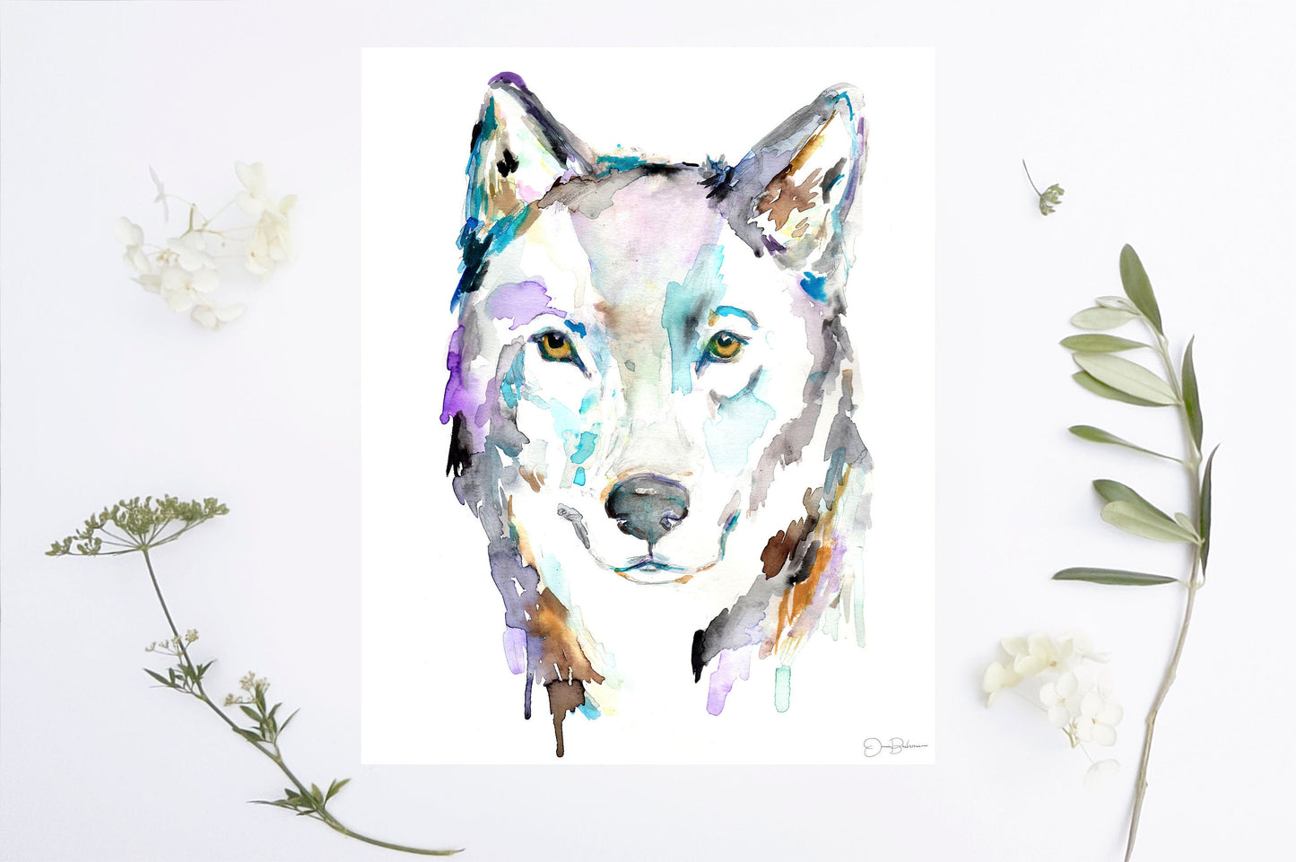 Wolf Painting Print | "Wolf Like Me" by Jess Buhman, Multiple Sizes, Select Your Size, Watercolor Wolf Print, Woodland Decor, Colorful Wolf