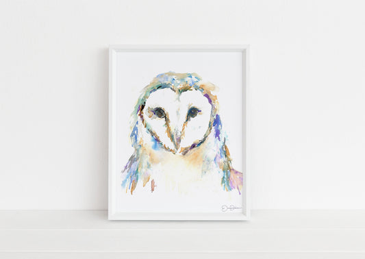 Barn Owl Watercolor Print | "Barn Owl" by Jess Buhman, Multiple Sizes, Wall Art, Nursery Painting, Home Decor, Choose Your Size