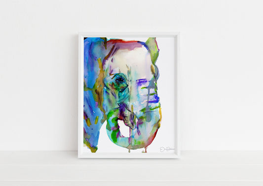 Elephant Watercolor Print  | "Elephun" by Jess Buhman, Elephant Painting, Elephant Print, Nursery Art, Jungle Art, Zoo Animal Art