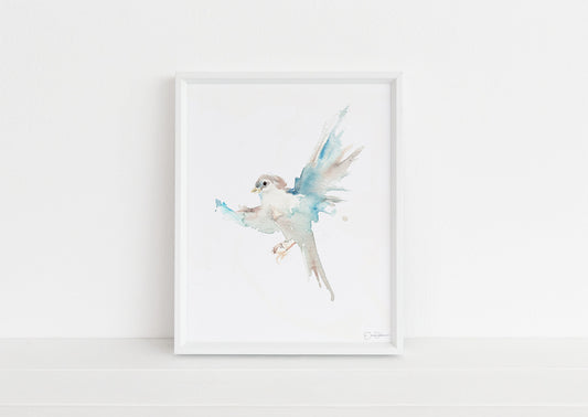Bird Watercolor Print | "Rise Up" by Jess Buhman, Bird Flying Art, Multiple Sizes, Select Your Size, Garden Art