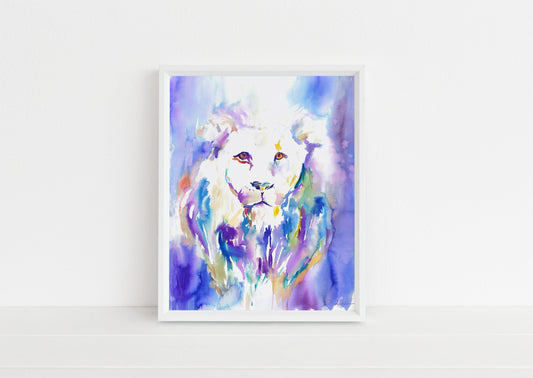 Lion Watercolor Digital Download Print, "The Lion's Roar" by Jess Buhman, Instant Download, Digital File, Nursery Decor