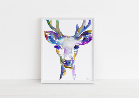 Deer Watercolor Print  | "I've Got Soul" by Jess Buhman, Multiple Sizes, Select Your Size, Buck Painting, Cabin Decor, Rustic Decor