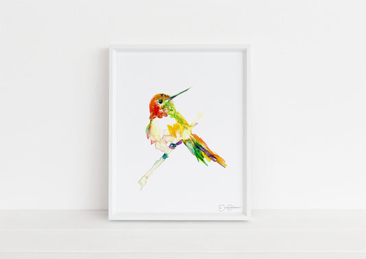 Hummingbird Print | "Hum" by Jess Buhman, Digital Download, Print Yourself, Bird Painting, Wall Art, Home Decor
