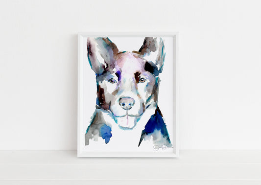 Border Collie Watercolor Print Instant Download | "Ava" by Jess Buhman, 8" x 10" Digital File, Print at Home, Dog Lover Gift