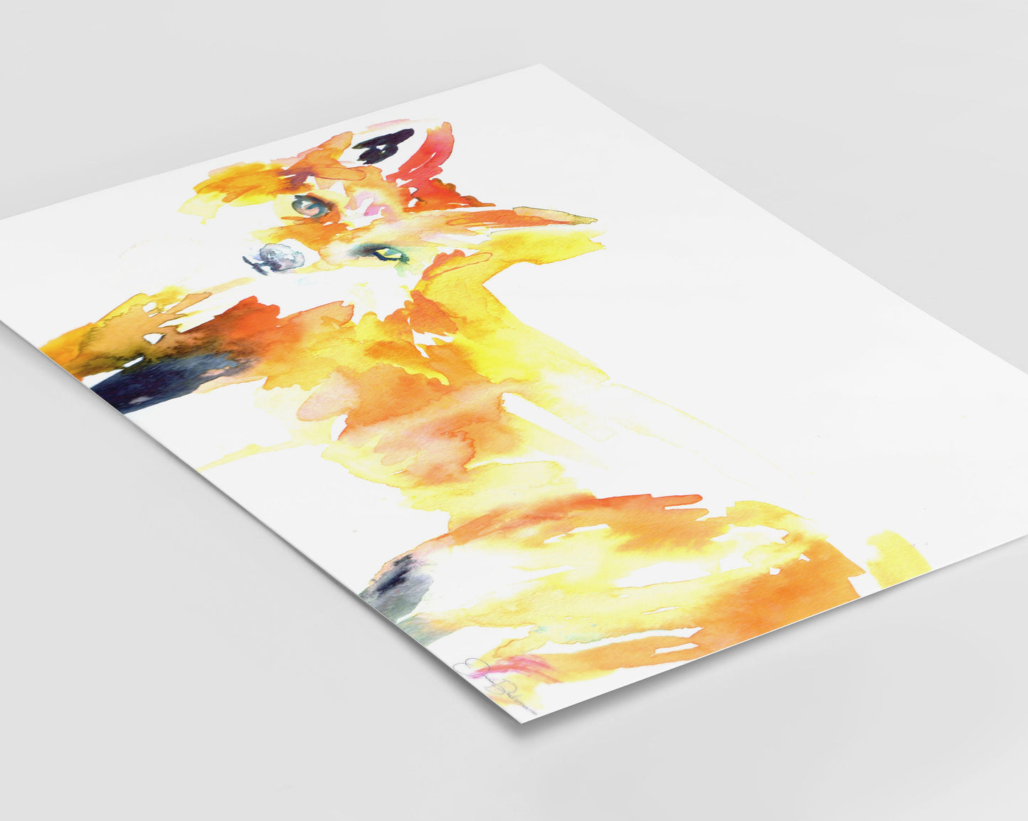 Fox Print Digital Download, "Fivel the Fox" by Jess Buhman, Instant Download, Print at Home, Watercolor Animal, Nursery Art