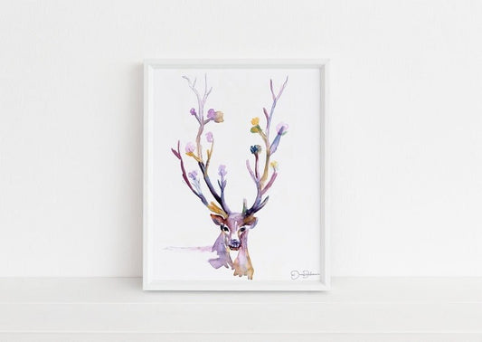 Buck Watercolor Print | "Buck Up" by Jess Buhman, Select Your Size, Deer Watercolor Painting, Nursery Art, Nursery Watercolor, Deer Art