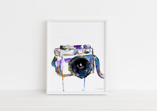 Camera Watercolor Print, "I Turn My Camera On" by Jess Buhman, Choose Your Size, Multiple Sizes