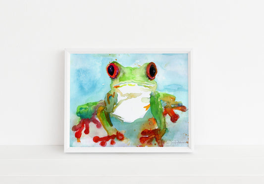 Tree Frog Print Digital Download  | "Tree Frog" by Jess Buhman, Instant Download, Print at Home, Watercolor Animal, Nursery Art