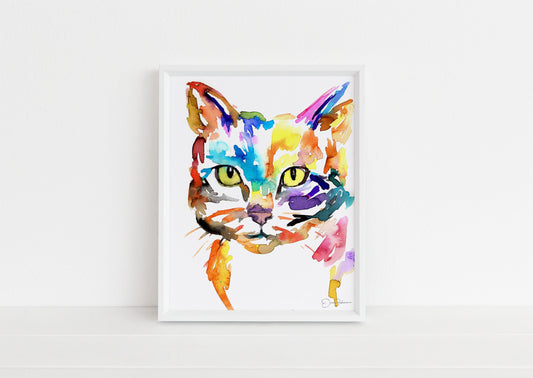 Cat Watercolor Print Instant Download | "Cat" by Jess Buhman, 8" x 10", Print at Home, Digital File, Instant Gift Idea
