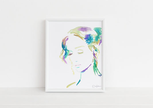 Watercolor Woman Digital Download | "Gratitude" by Jess Buhman, Instant Download, Print at Home, 8" x 10" Print, Downloadable Art, Gift Idea