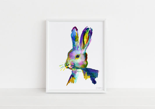 Hare Print Digital Download  | "Hare" by Jess Buhman, Instant Download, Print at Home, Watercolor Animal, Nursery Art