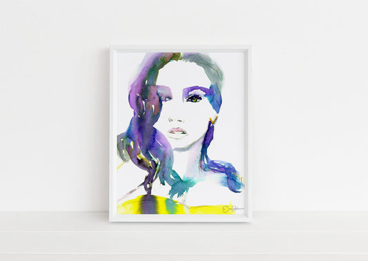 Watercolor Woman Face | "June" by Jess Buhman, Multiple Sizes, Select Your Size, Watercolor Portrait, Fashion Illustration, Minimal Art