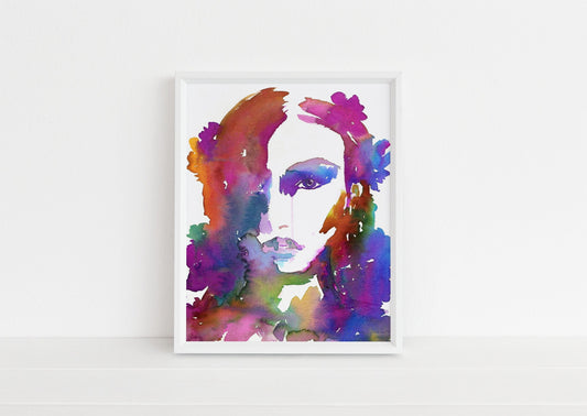 Watercolor Woman Face | "Scarlette" by Jess Buhman, Multiple Sizes, Select Your Size, Watercolor Portrait, Fashion Illustration, Minimal Art